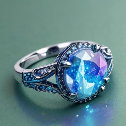 Cosmic Blue Ring in Holographic Astral Style