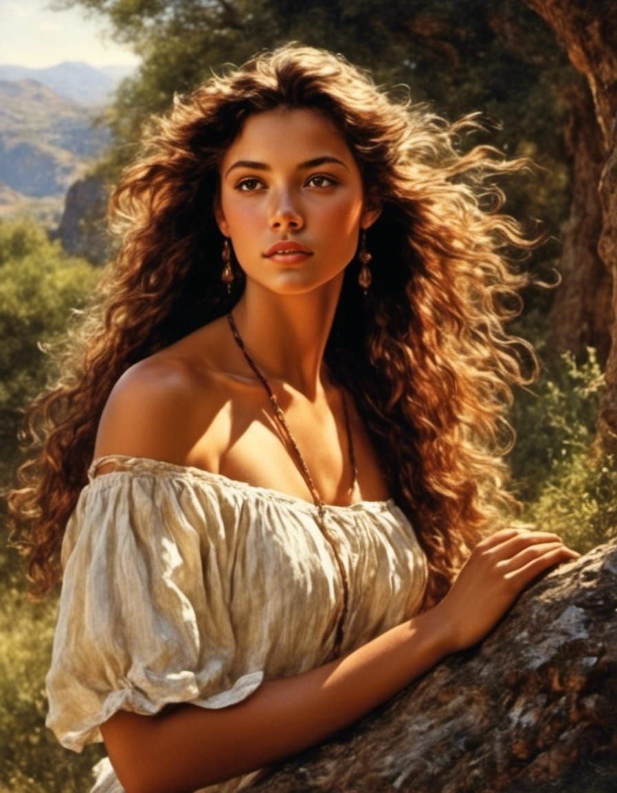 Hawaiian Woman Portrait in Realism Style