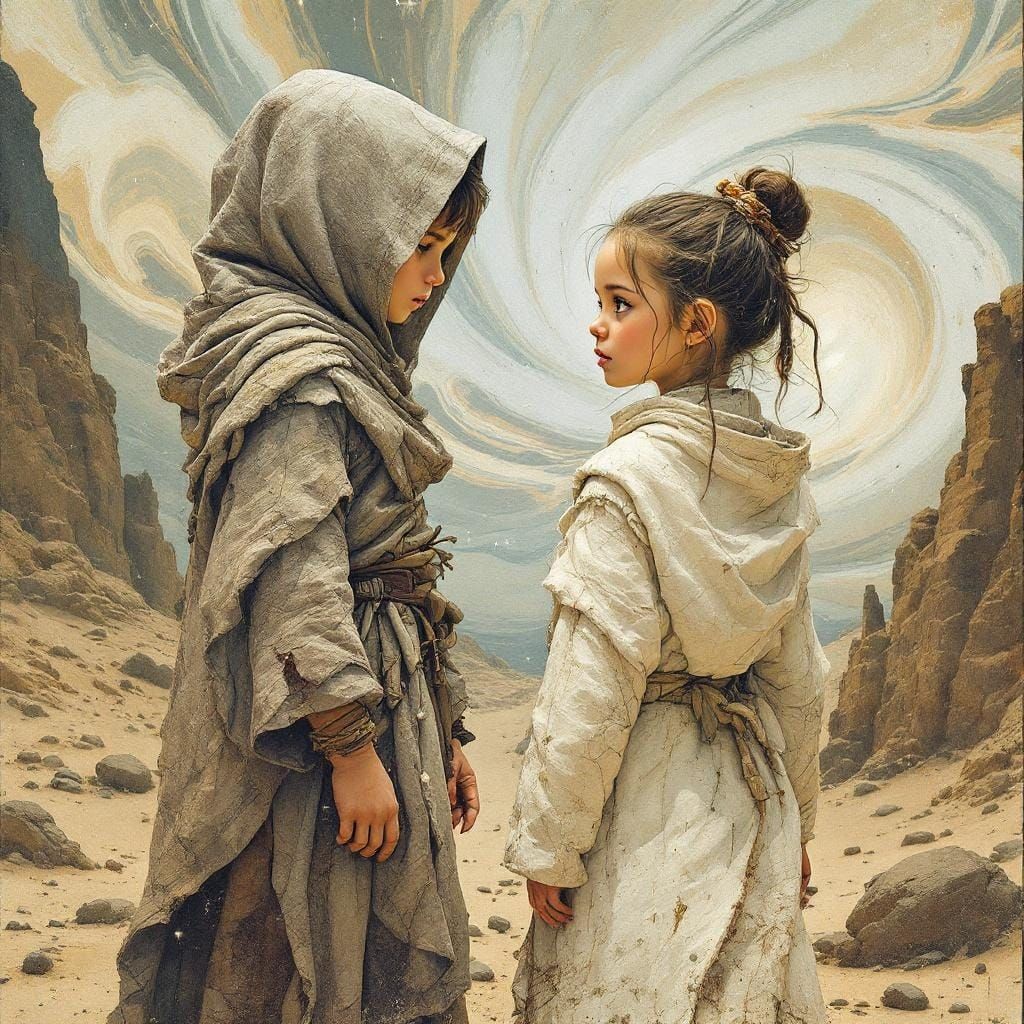 Tatooine Children: A Surreal Digital Rendering