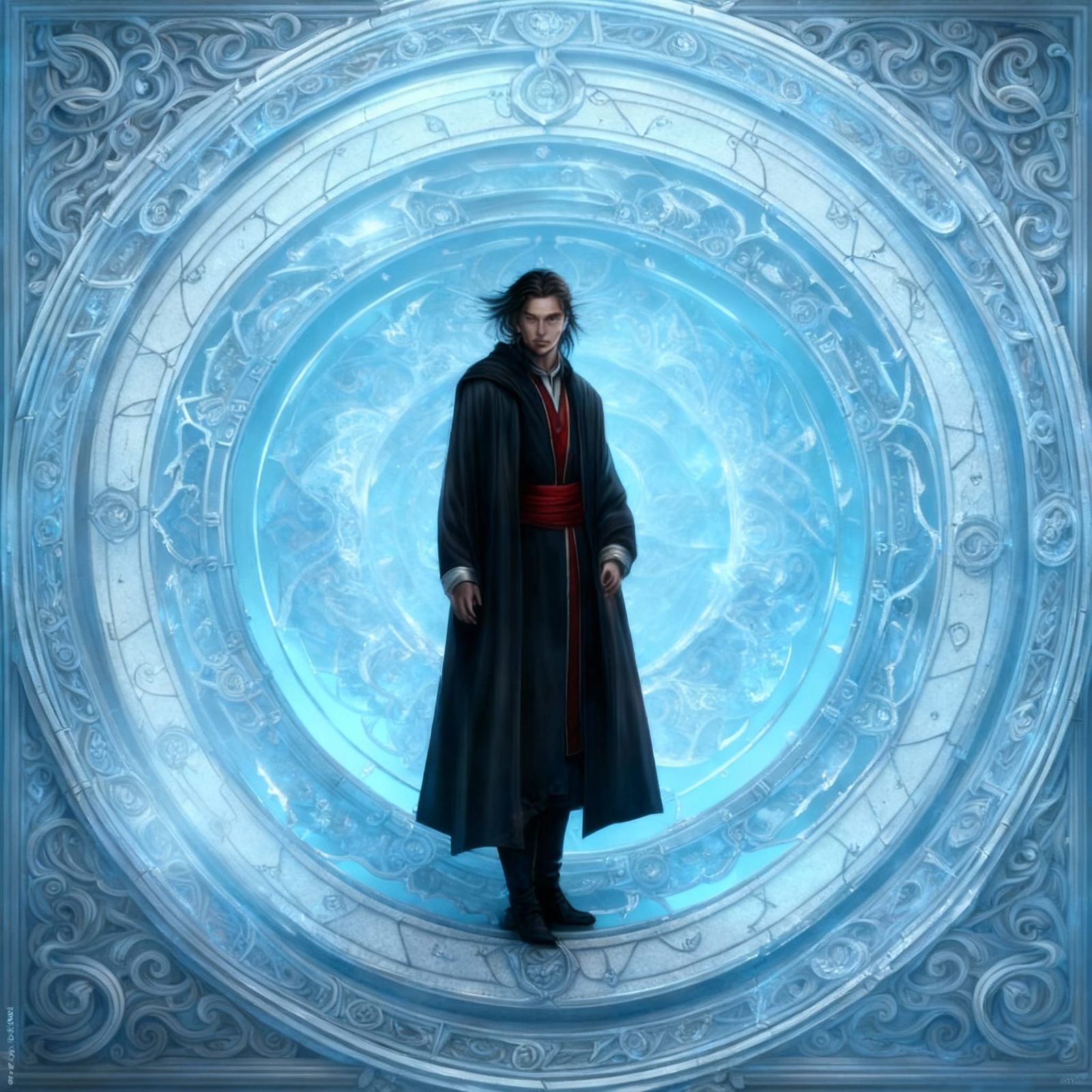 Wizard Summons Horned Girl in Photorealistic Style