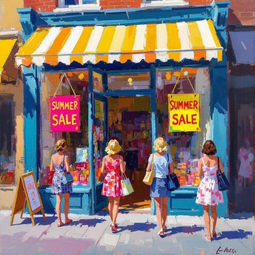 Sun-Kissed Storefront in Summer Sale Style