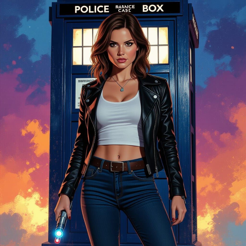 Time Lord with Sonic Screwdriver in Hyperrealistic Style