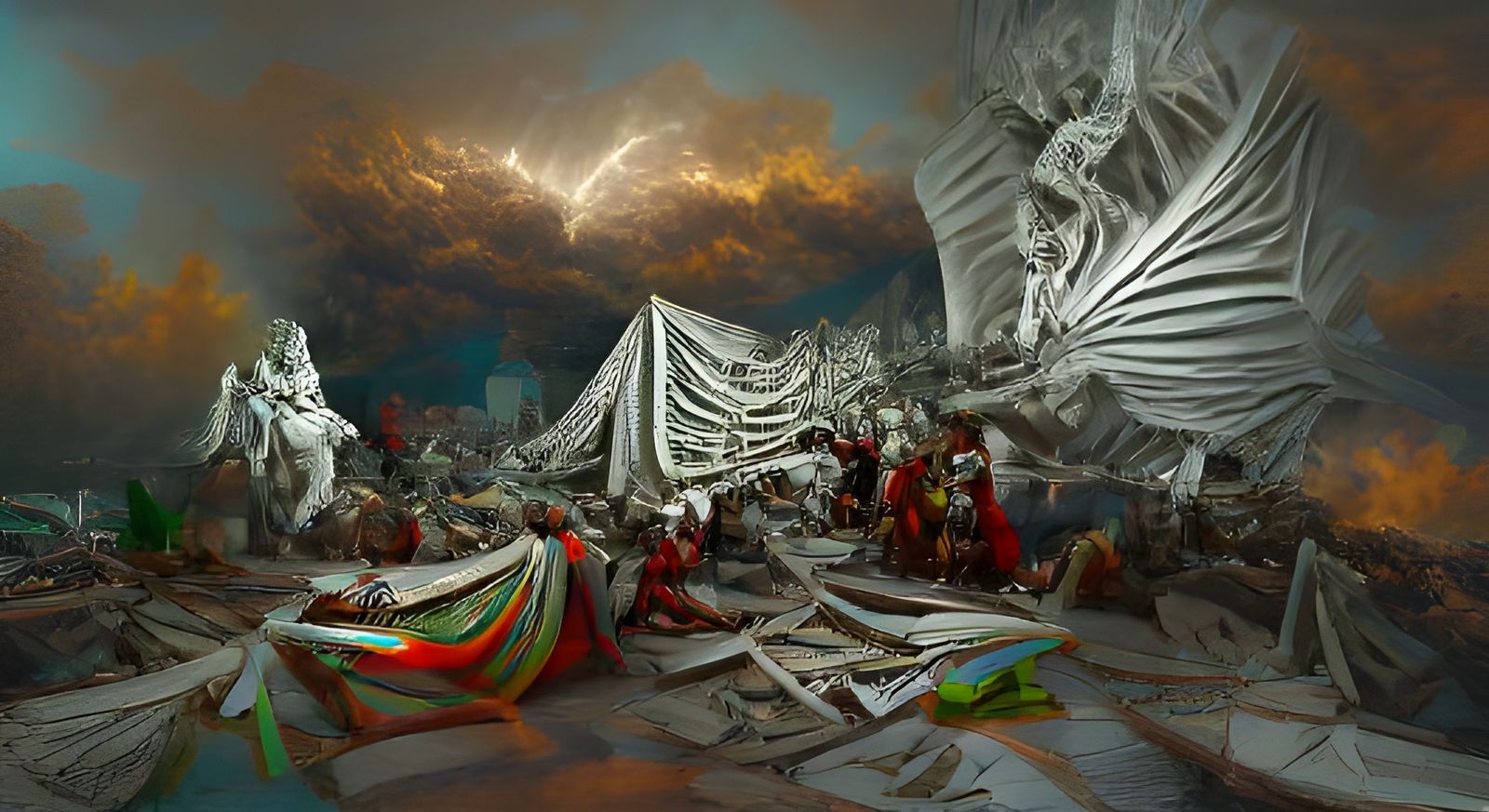 Earthquake and Tornado in Gustave Dore Style