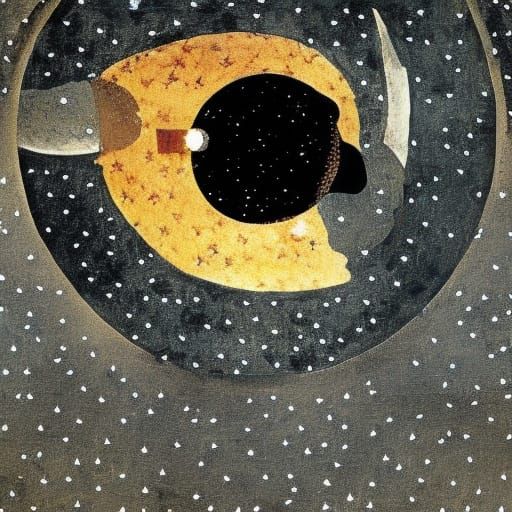 Galaxy with stars, black hole and an astronaut, style by geo...