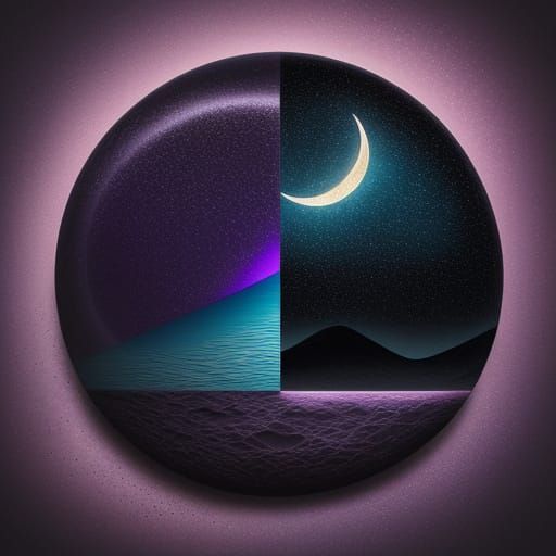 Surreal Oil Painting of Veiled Face Under Glowing Moonlight