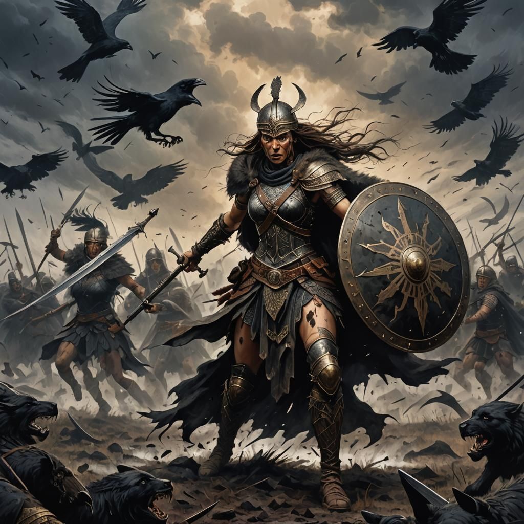 Epic Battle: Pictish Warrior vs Spartan, Dark Fantasy