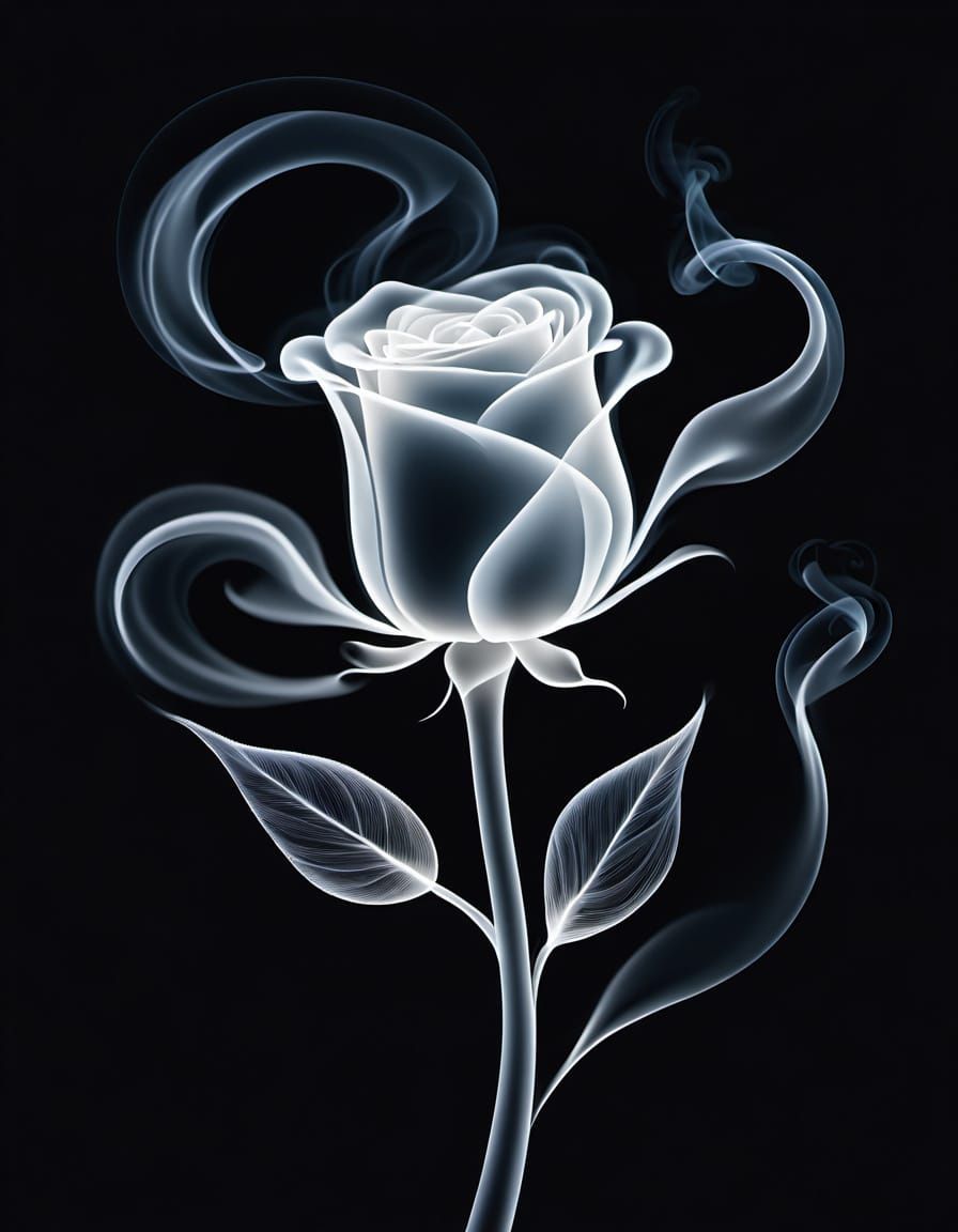 Smoke art, rosebud