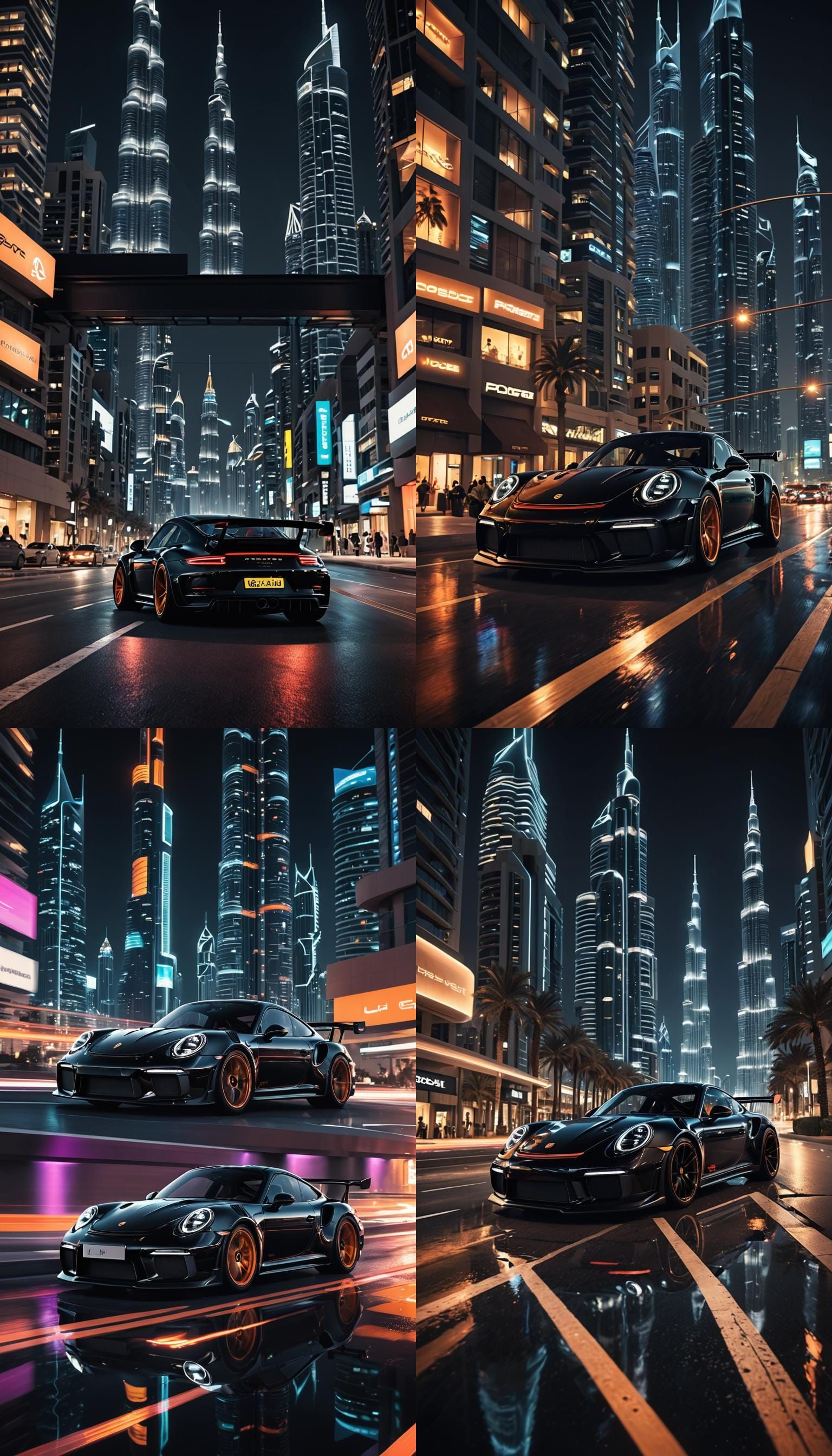 Porsche 911 GT3 RS in Futuristic Dubai: 3D Animation