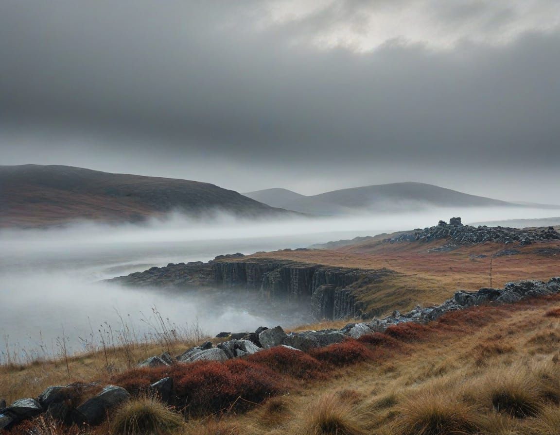 Autumn Mist Unveils Scottish Highlands in Vibrant Colors