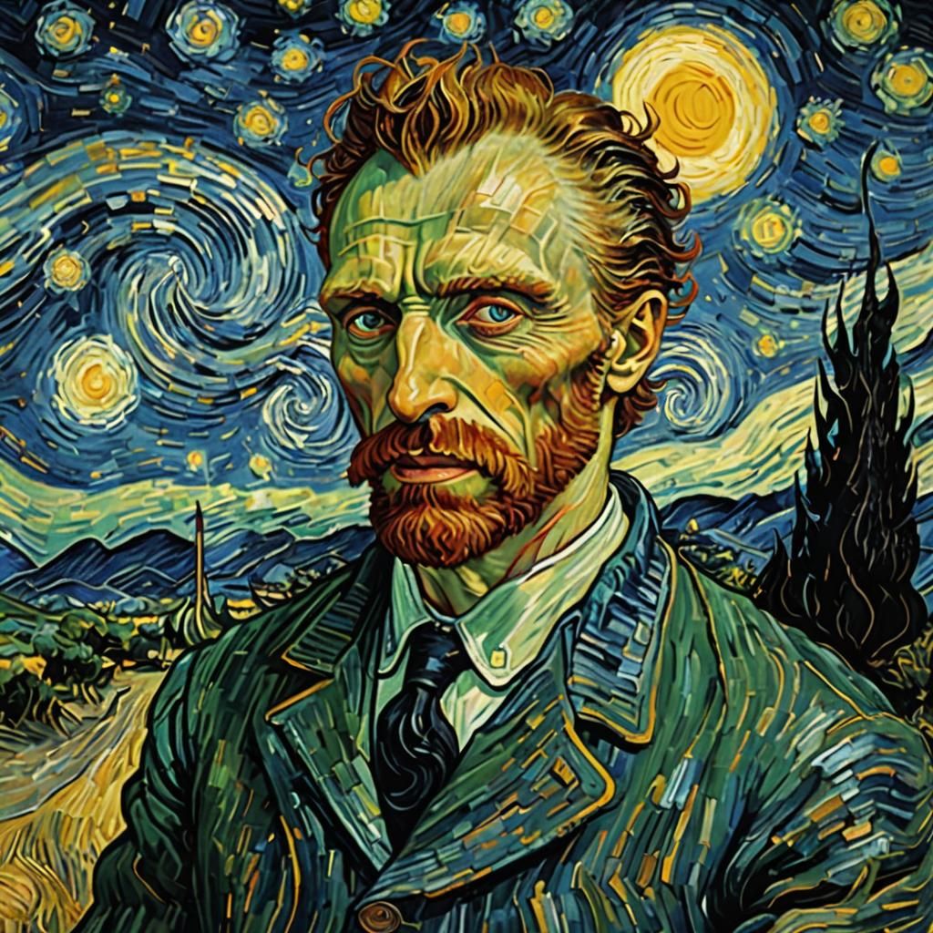 Rock'n Roll Devil in Van Gogh Style