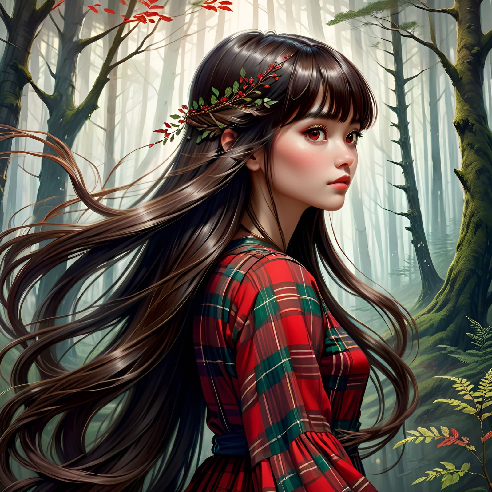 In my Forest in my Plaid Dress