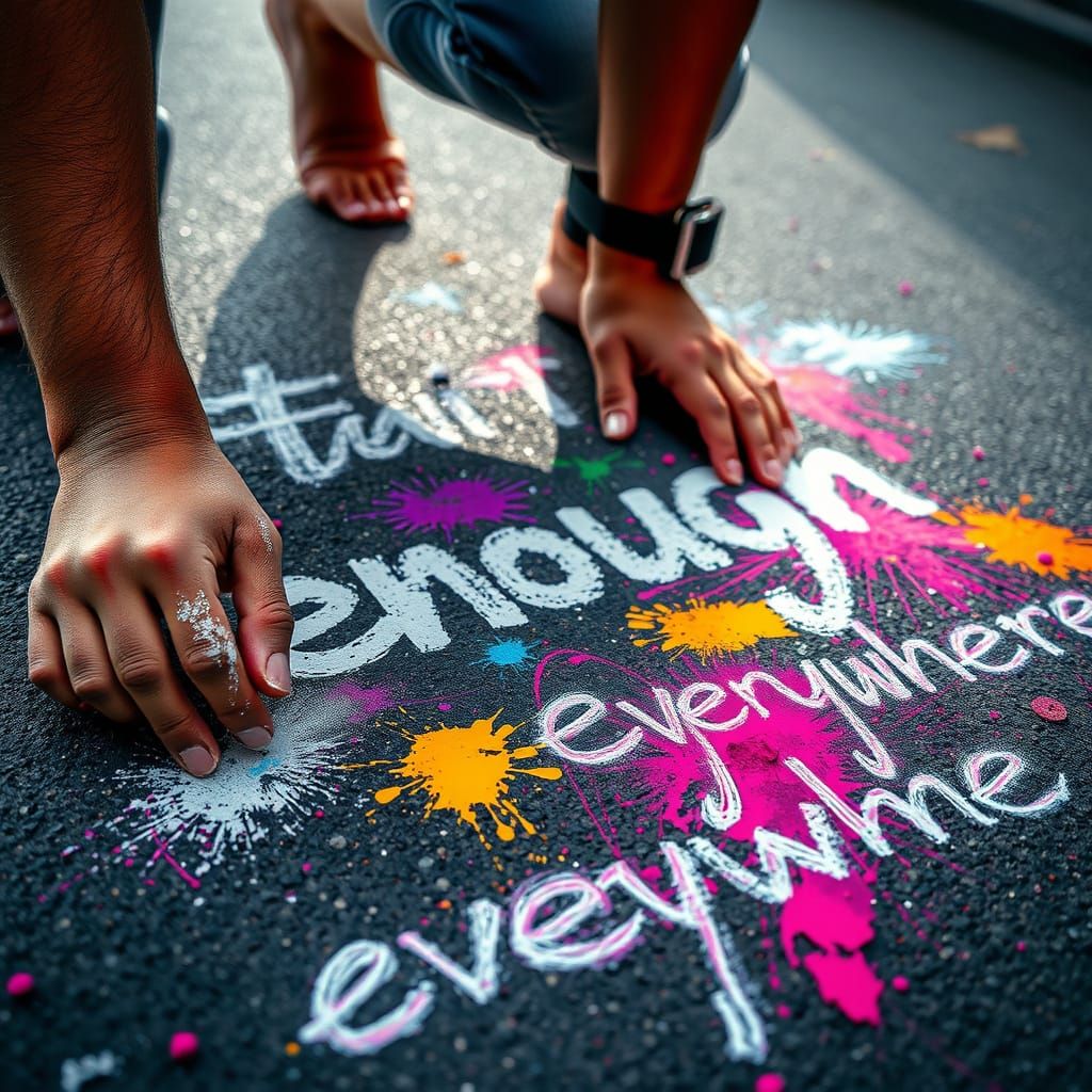 Street Artist Declares Freedom in Bold, Vibrant Chalk