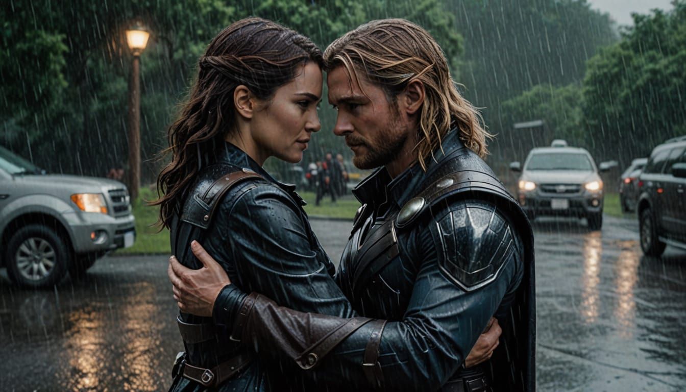 Epic Cinematic Moment of Thor and Maria Hill Embracing in Ra...