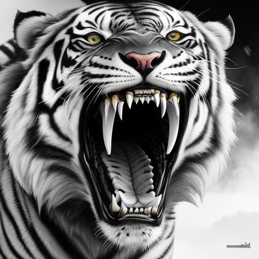 Detailed Ink Drawings of Canine Teeth and Sabertooth