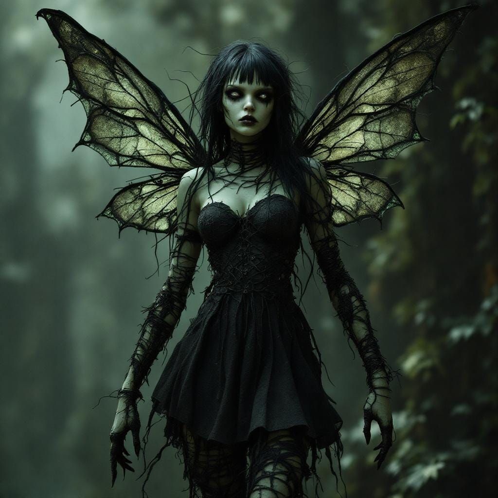Eerie Frankenstein Fairy in Ominous Style