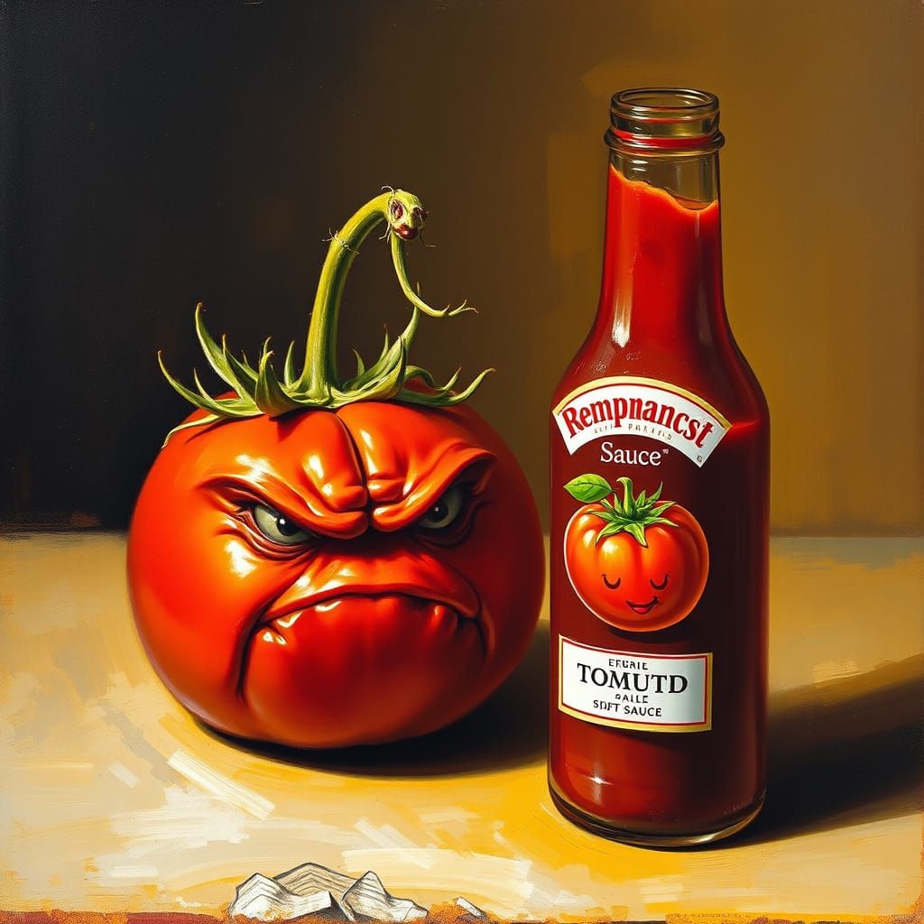 Tomato angry at tomato sauce