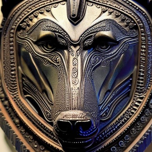 Dacian Wolf Warrior Resin Statue in Museum