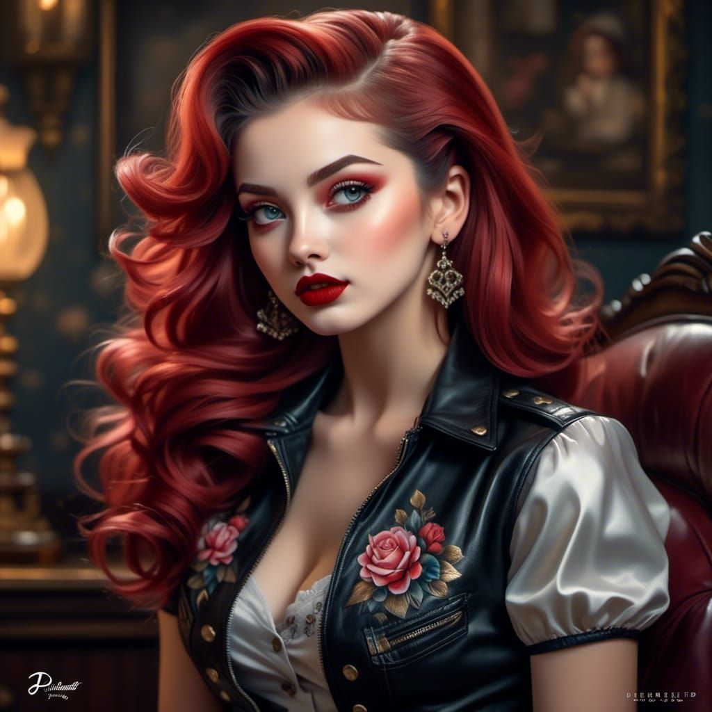 Gothic Oil Painting of a Syrian Woman