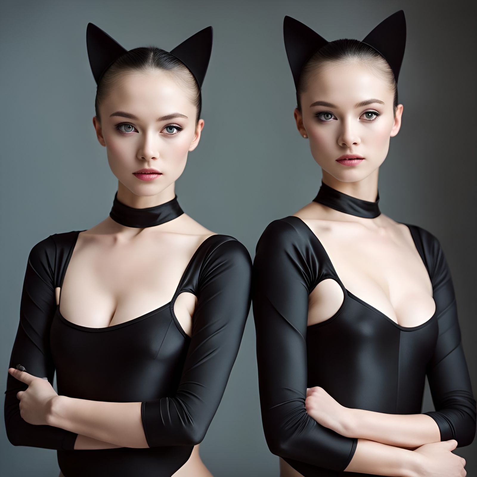 Siamese Twins in Black Body Suits