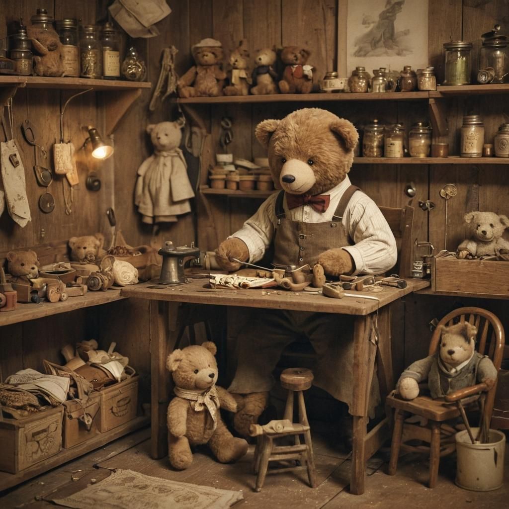 Toy Maker Creates First Teddy Bear in Whimsical Style