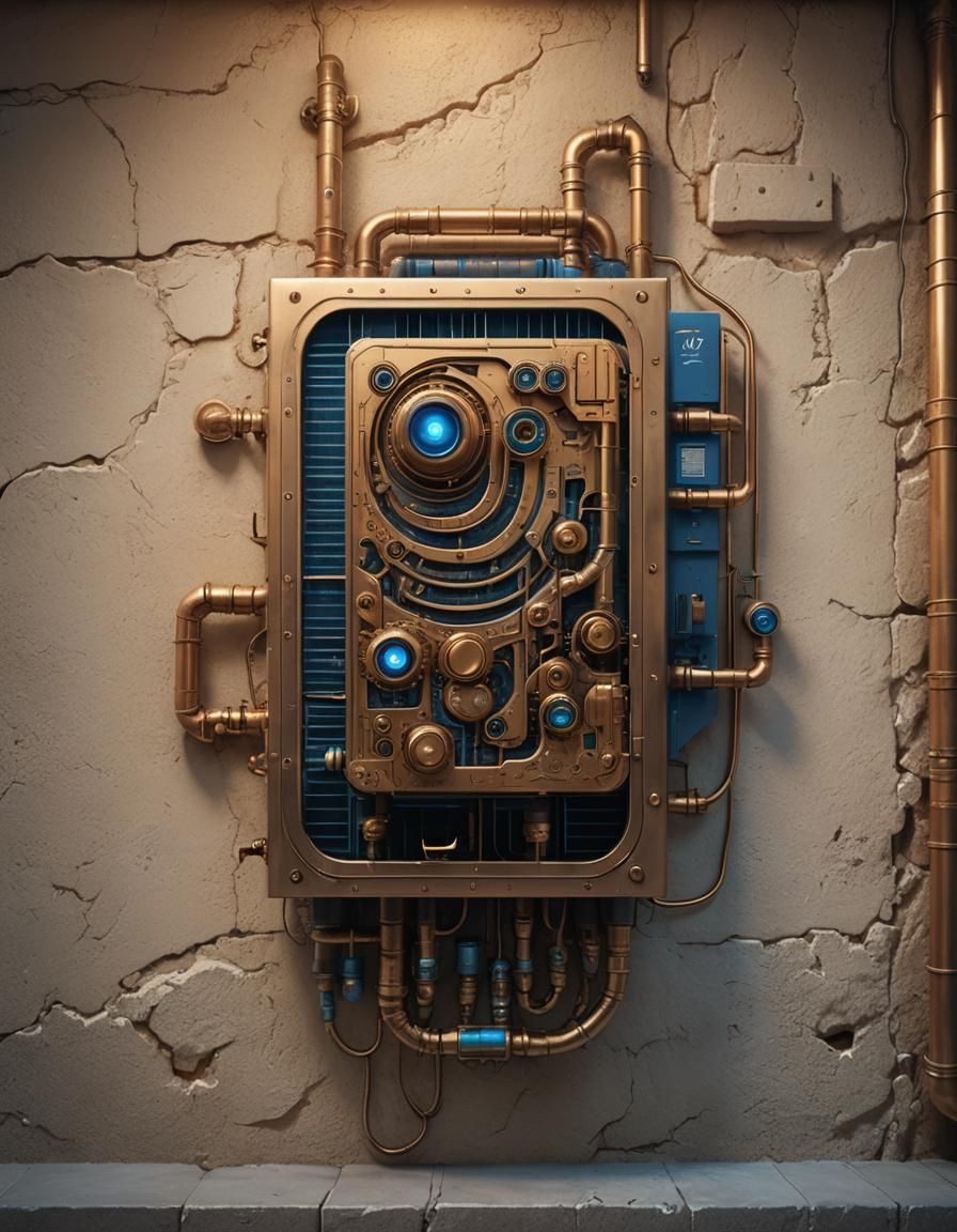 Fantasy Air Conditioner with Mystical Symbols