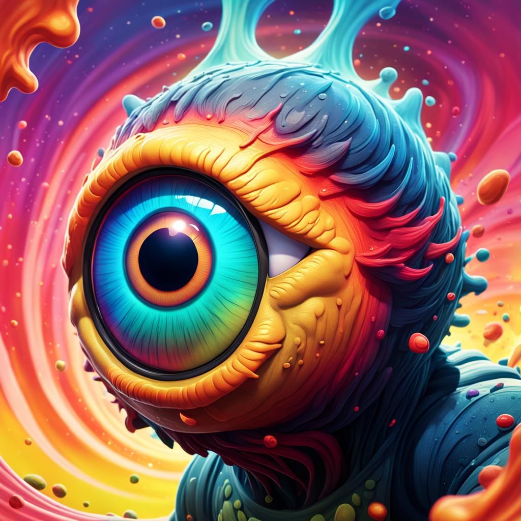 Mega Optic Fart Cyclops in Whimsical Radial Gradient