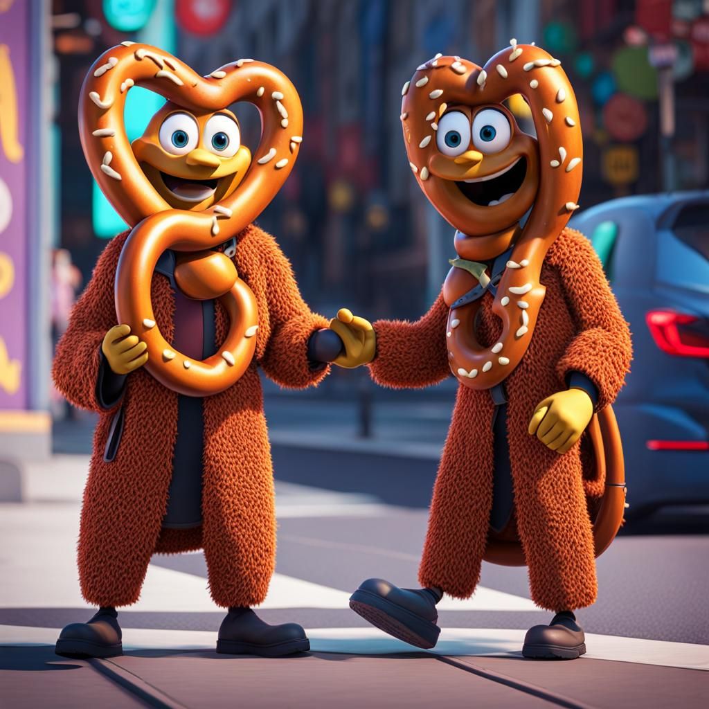 Pretzel Man Living in Whimsical Pretzel World