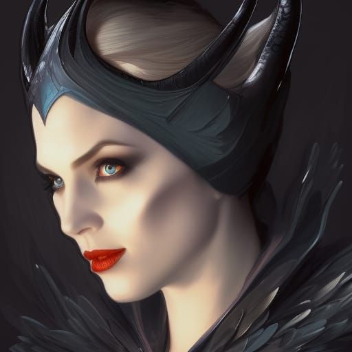 Evil Maleficent Portrait in Hyperdetailed Digital Art