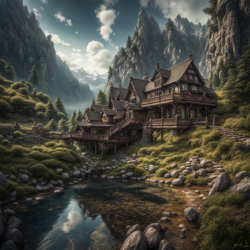 Hyperrealistic Paradise: An Atmospheric Digital Landscape