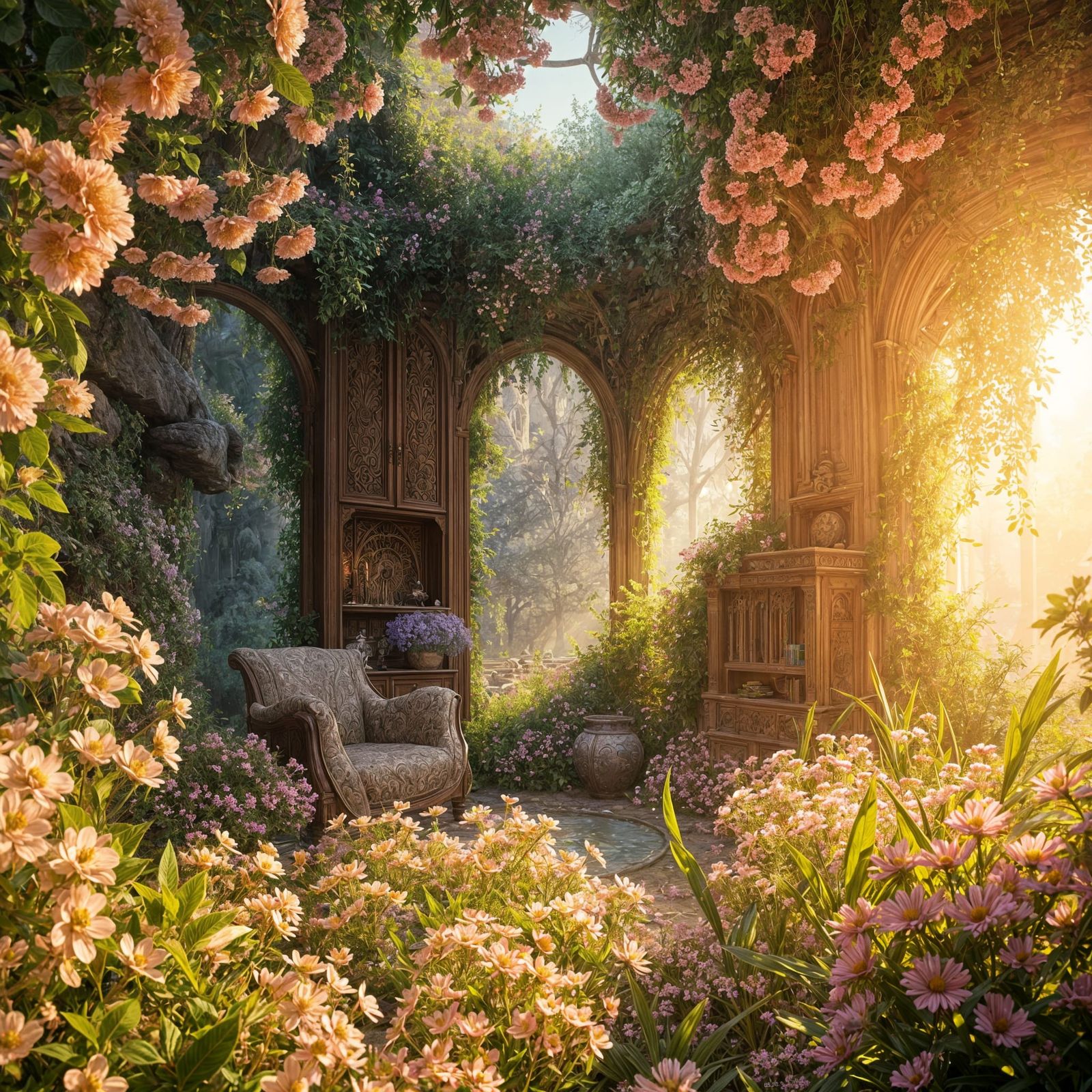 Dreamy Spring Oasis in Vibrant Colors