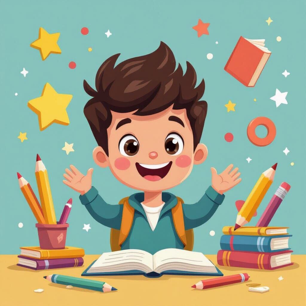 Modern Educational Banner for First Grade Boys