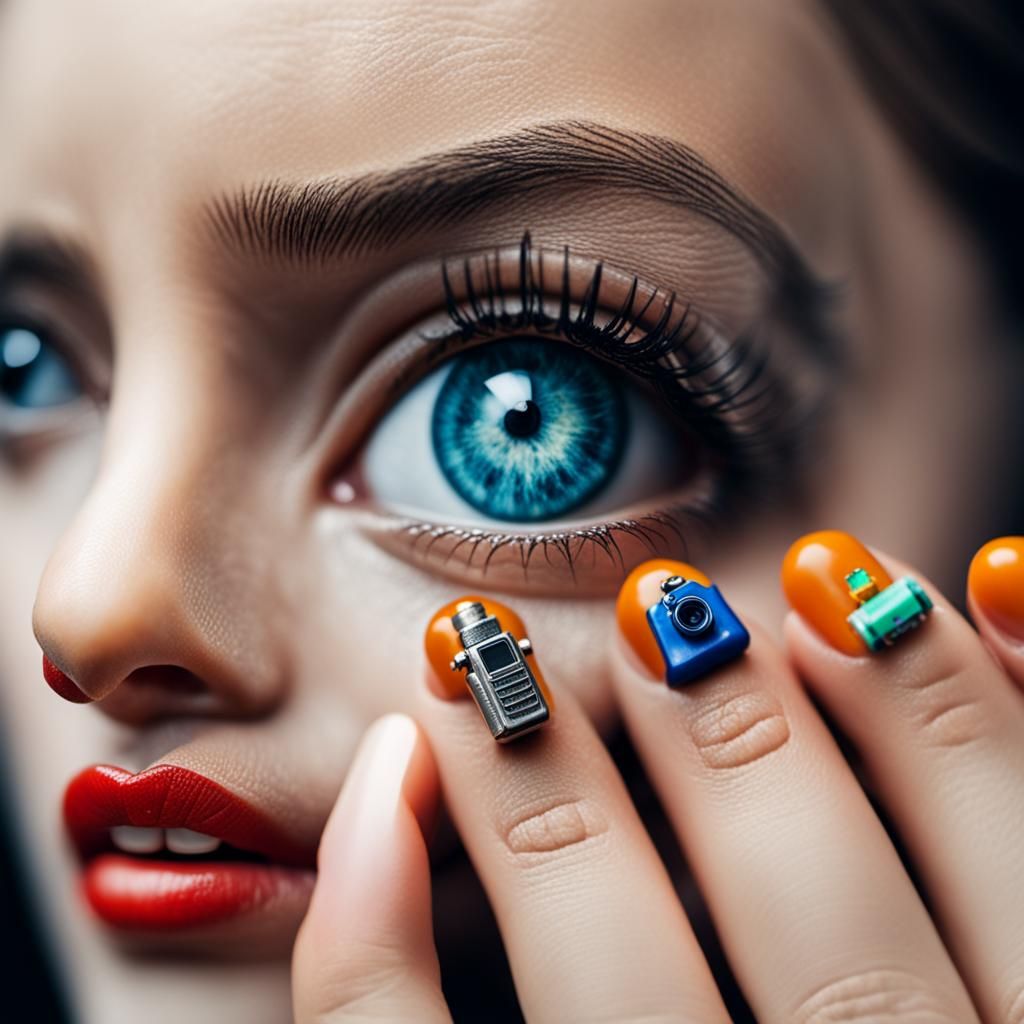 Miniature Objects Balanced on Human Finger