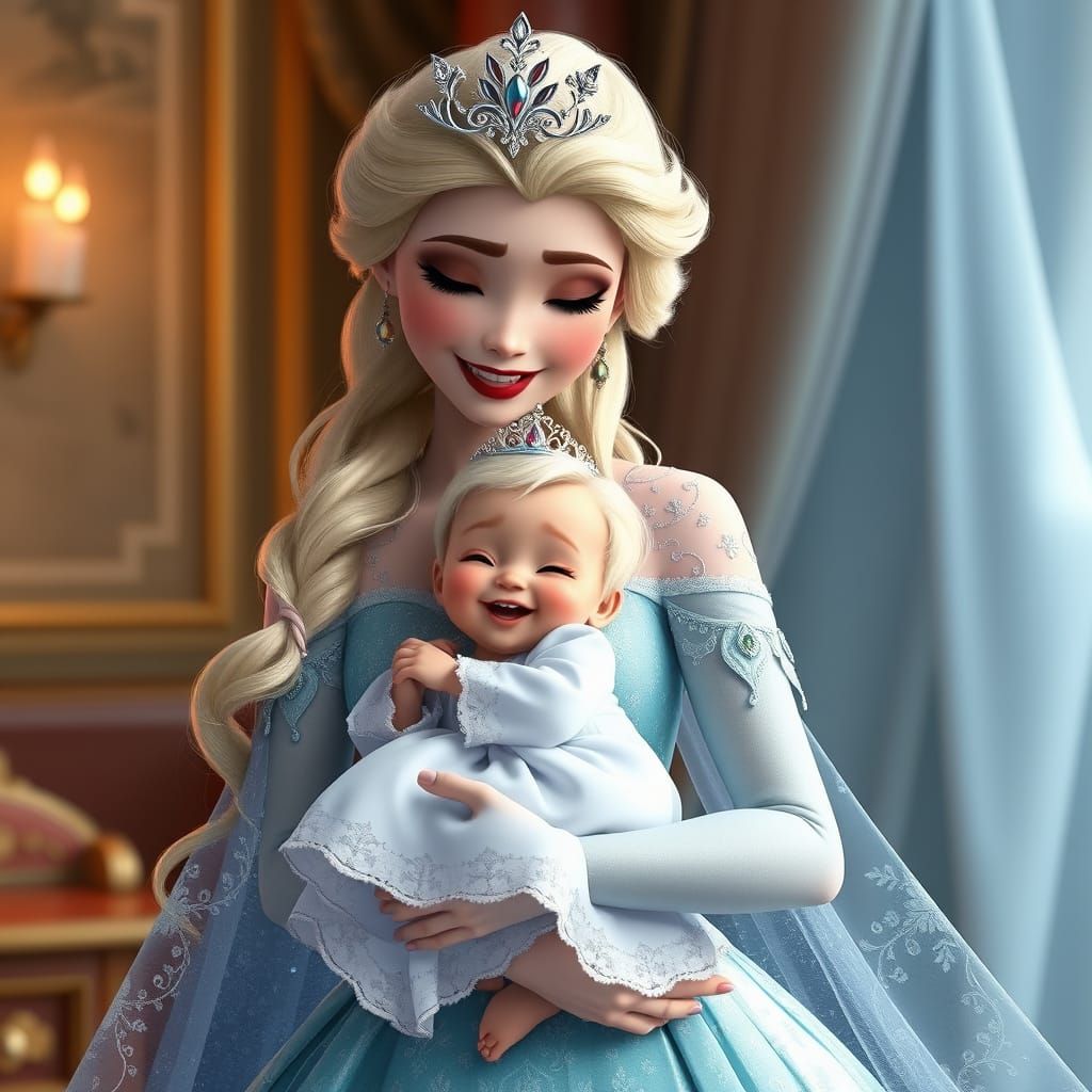Live-Action Disney Princess Elsa and Baby