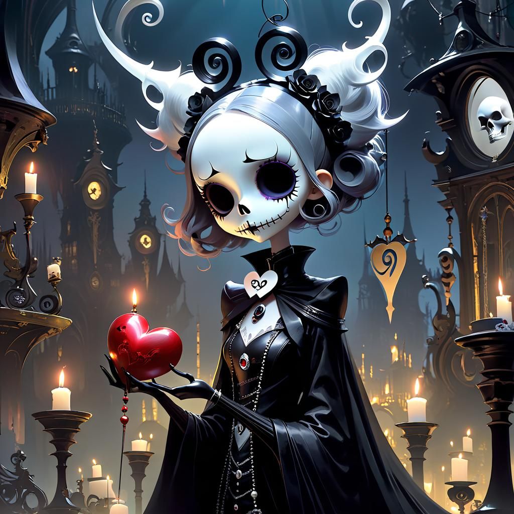 Gothic Heartfelt Wish Illustration