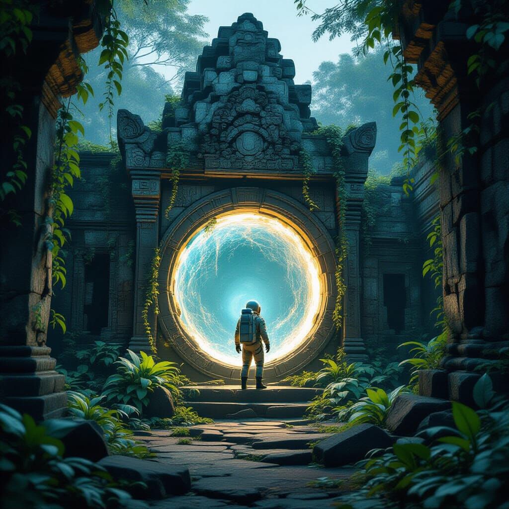 Astronaut Finds Glowing Portal in Ancient Alien Temple