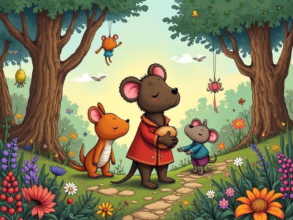 Vibrant Whimsical Illustration in Children's Book Style