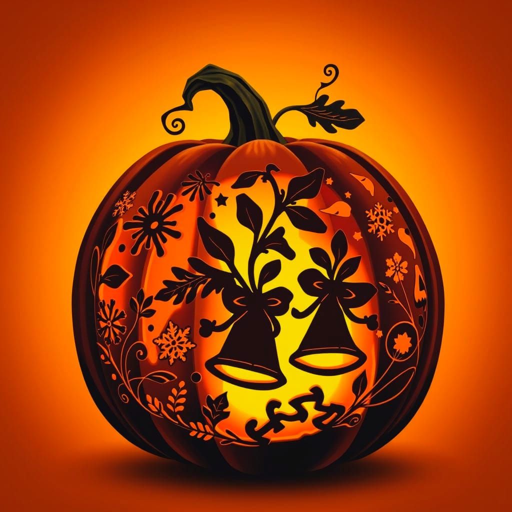 Christmas Spirit Glows from Within a Jack O Lantern