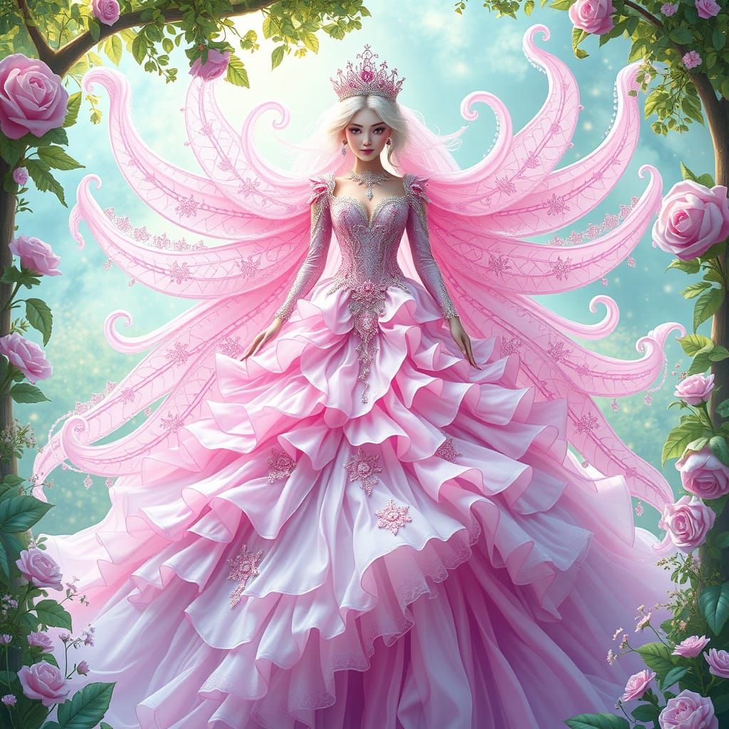 Majestic Fantasy Princess in Whimsical Wonderland