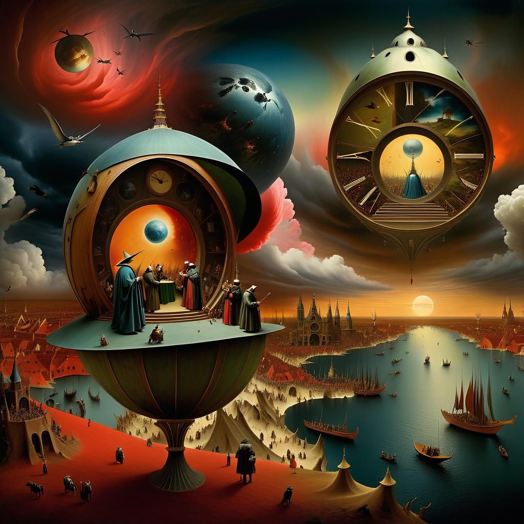 Surreal Doomsday Countdown in Digital Oil Painting