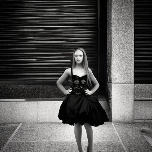 Girl in Black Dress: Hyperrealistic Cinematic Portrait