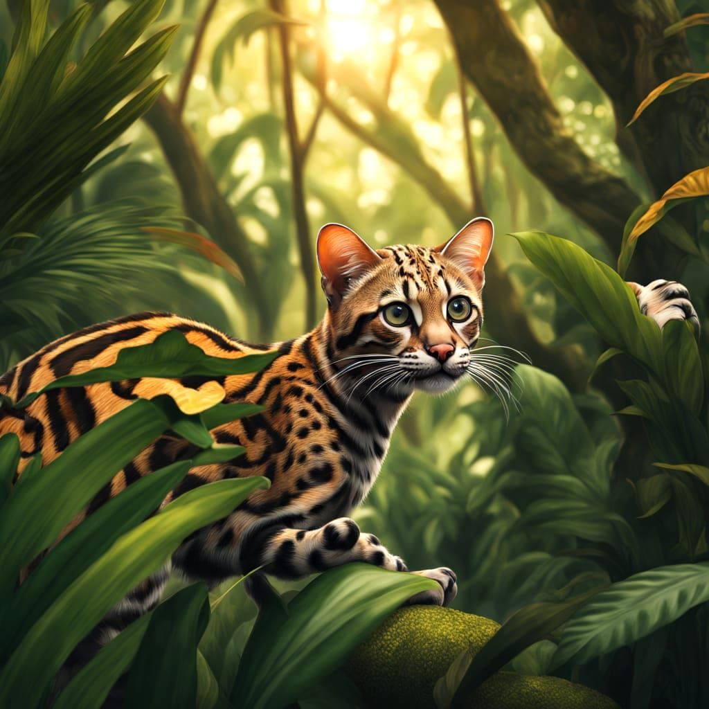 Margay Stalking Prey