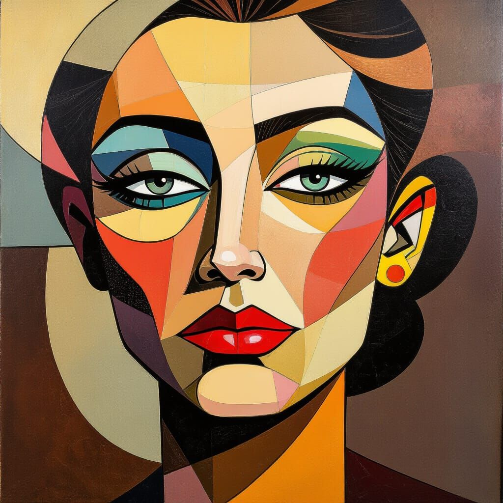 Surreal Futuristic Pop Art with Auburn & Bronze Tones