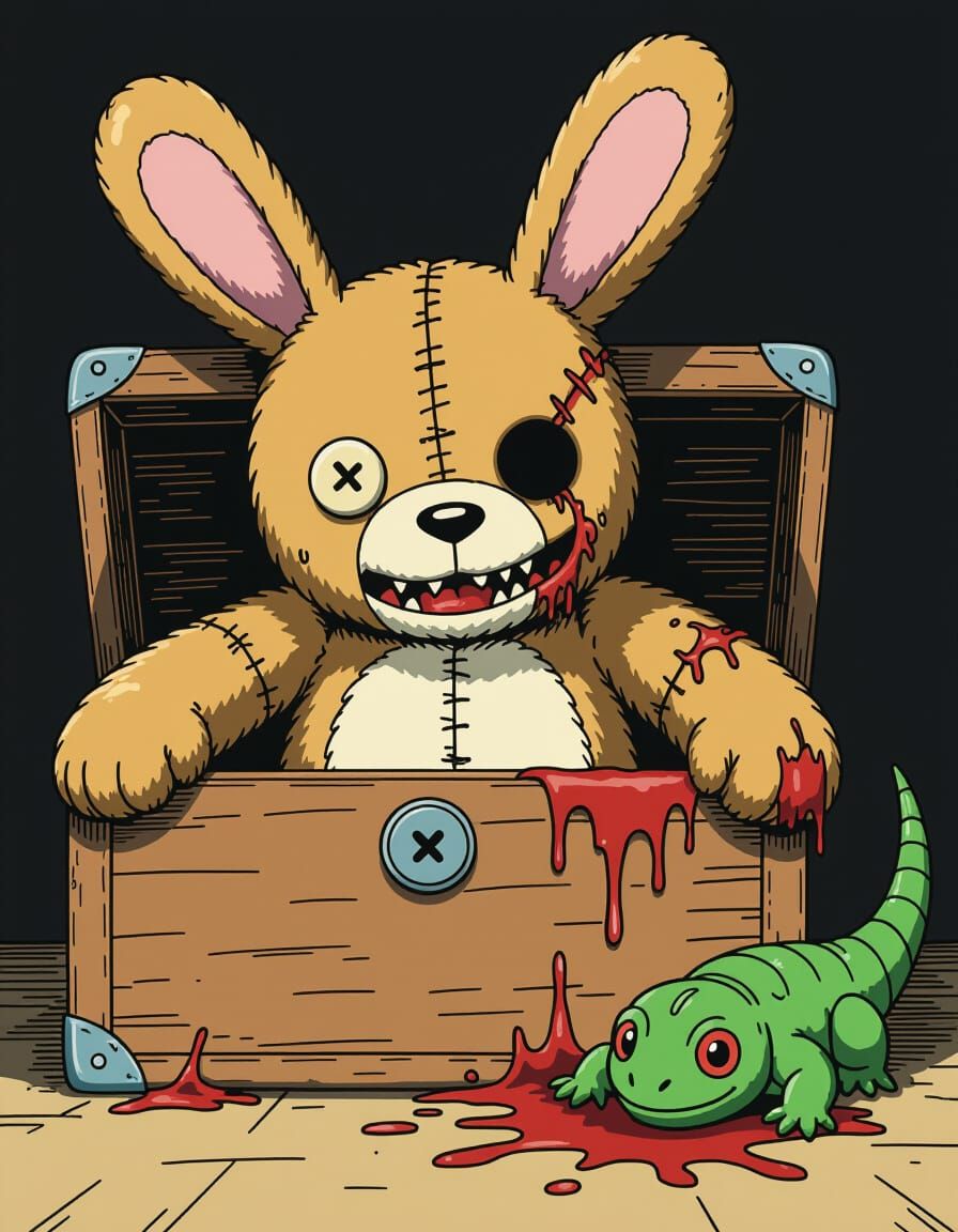 Terrifying Stuffed Animal Monstrosity Crawling from Toy Ches...