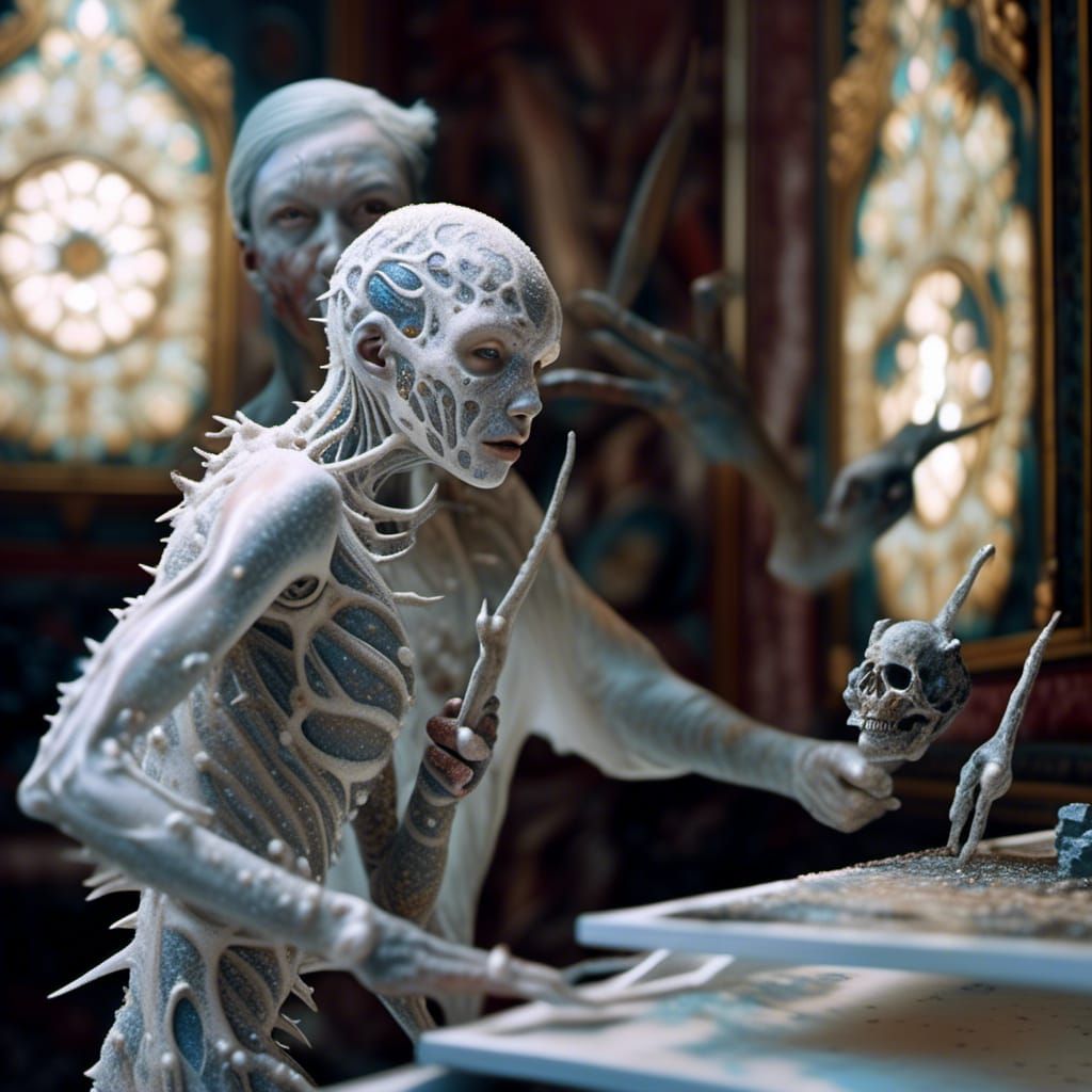 Bizarre Galaxy Portrait in Hyperrealism Style