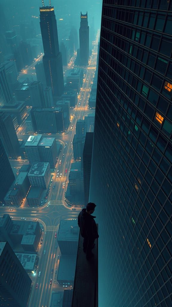 Surreal Skyscraper Edge in Dreamlike Style