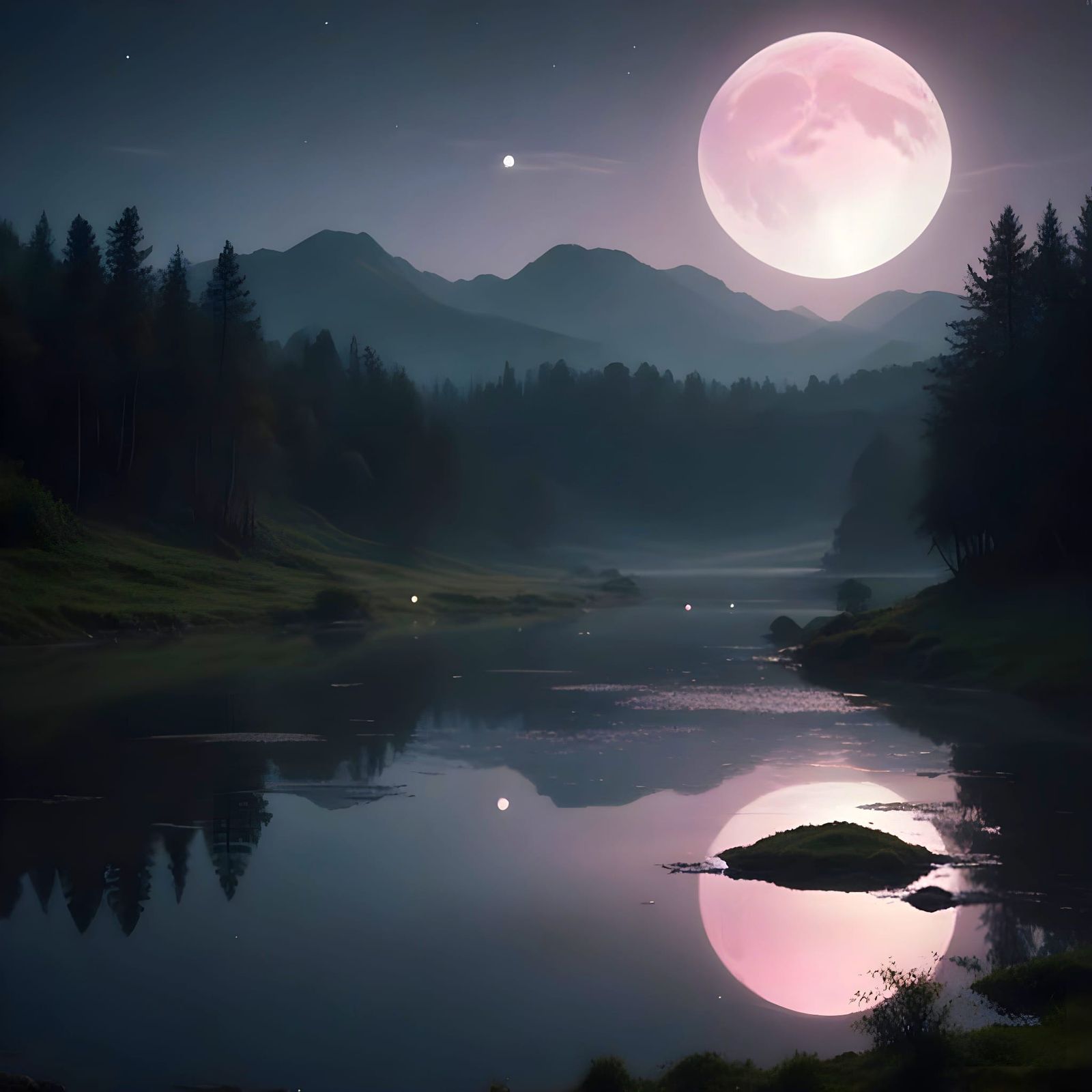 Dreamy Alien Valley Landscape in Soft Focus