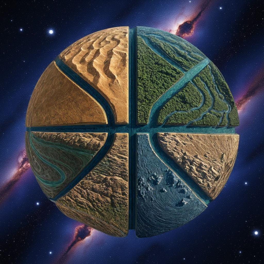 Basketball Planet: A Digital Painting of a Unique World