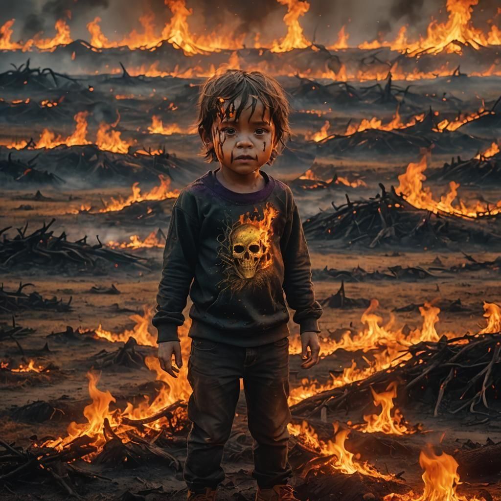 Burning Field: Meltdown in a Fantasy Concept Art