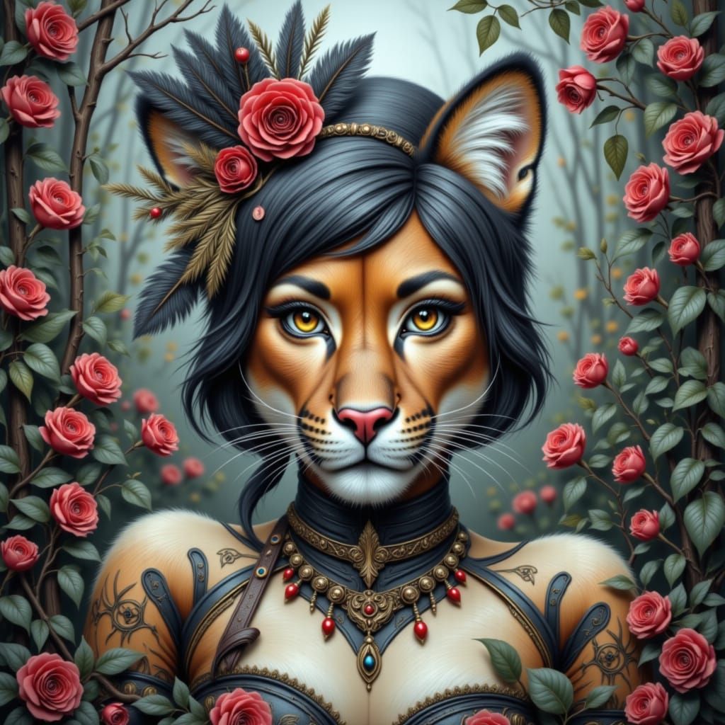 Hyperrealistic Cougar Fur Close-Up in Warm Tones