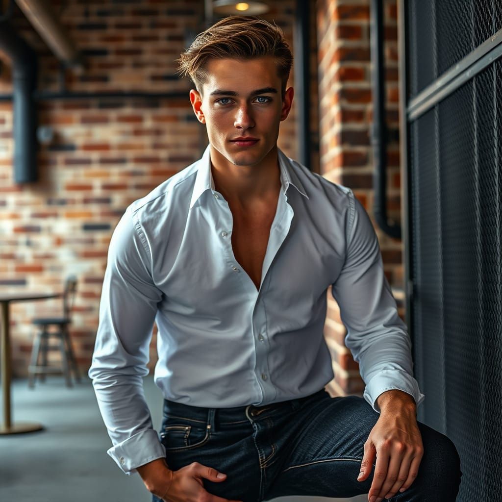 Young Urban Man in Moody Realism Style